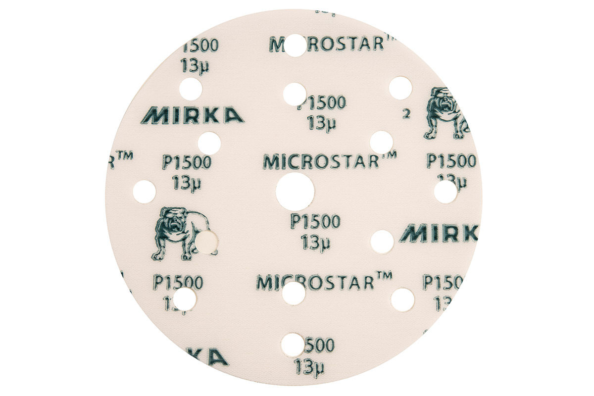 0157-FM611-002.jpg Film mài Mirka Microstar 150 mm 15 lỗ – matting và sửa lỗi sơn